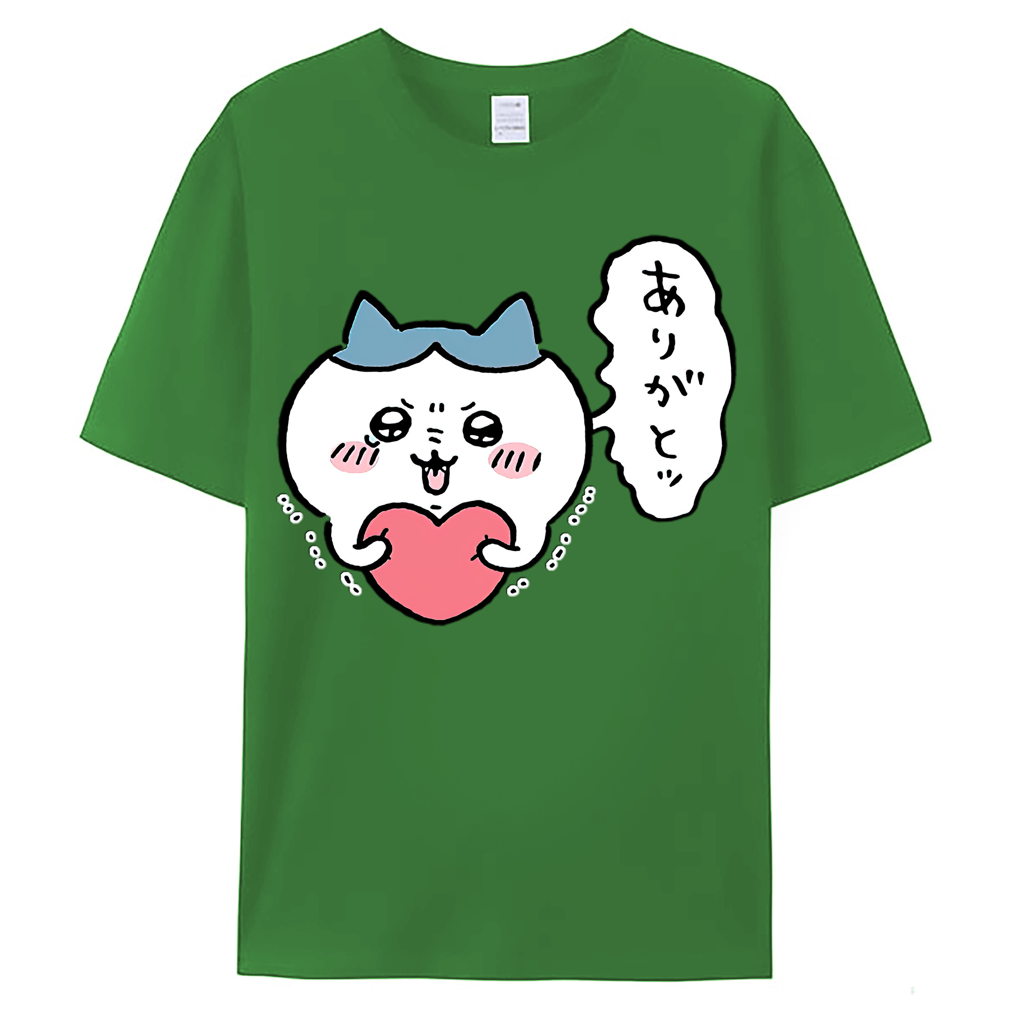 （画像用） ちいかわ ハチワレ Chii-kawa hachiware レディースカジュアルプリントTシャツ（綿100％）